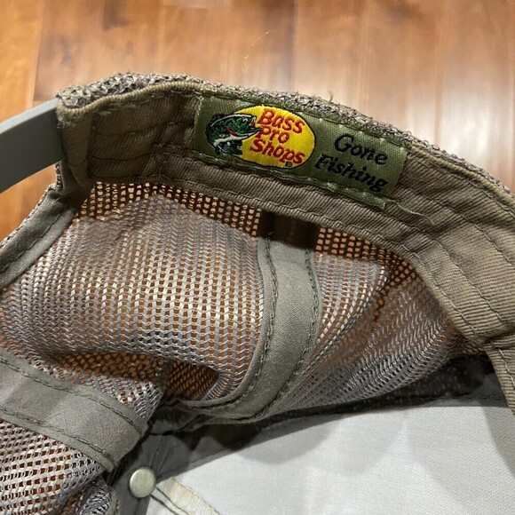 Bass Pro Shops Trucker Style Hat Mesh Snapback “Gone Fishing” Cap Gray One Size - Picture 5 of 5